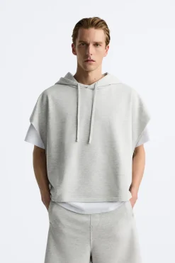 ZARA Sweatshirts^SWEATSHIRT BOXY FIT CAPUZ Cinzento-vigoré