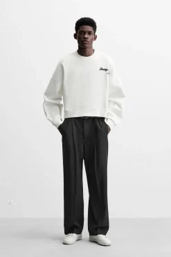 ZARA Sweatshirts^SWEATSHIRT BOXY FIT COM MENSAGENS Branco
