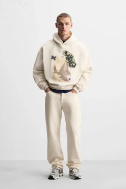 ZARA Sweatshirts^SWEATSHIRT CAPUZ REMENDOS COMBINADOS Cru