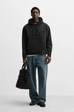 ZARA Sweatshirts^SWEATSHIRT COM BOLSOS COMBINADOS Preto