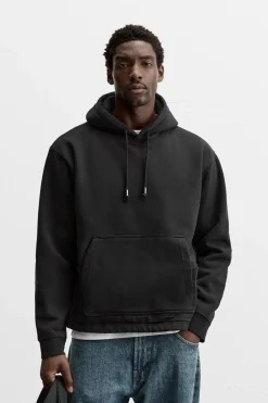 ZARA Sweatshirts^SWEATSHIRT COM BOLSOS COMBINADOS Preto
