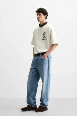 ZARA Sweatshirts|T-Shirts^SWEATSHIRT COM BORDADO GALGO Branco-marfim