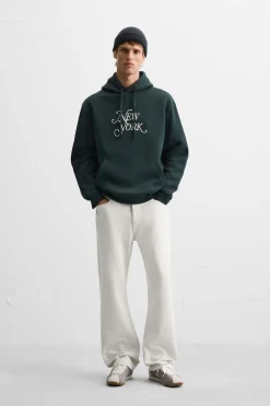 ZARA Sweatshirts^SWEATSHIRT COM BORDADO NEW YORK MAGAZINE Verde-escuro