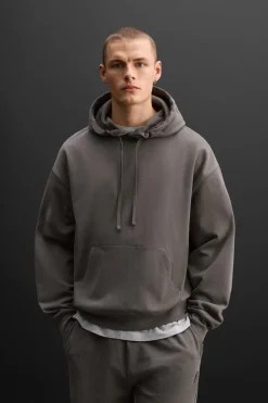 ZARA Sweatshirts^SWEATSHIRT COM CAPUZ Cinzento-antracito