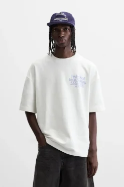 ZARA Sweatshirts^SWEATSHIRT COM ESTAMPADO COMBINADO Branco-marfim