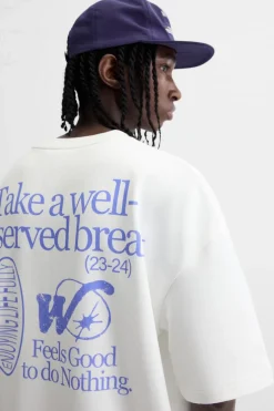 ZARA Sweatshirts^SWEATSHIRT COM ESTAMPADO COMBINADO Branco-marfim