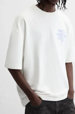ZARA Sweatshirts^SWEATSHIRT COM ESTAMPADO COMBINADO Branco-marfim