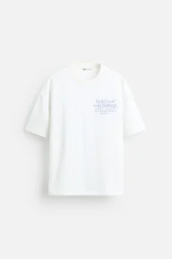 ZARA Sweatshirts^SWEATSHIRT COM ESTAMPADO COMBINADO Branco-marfim