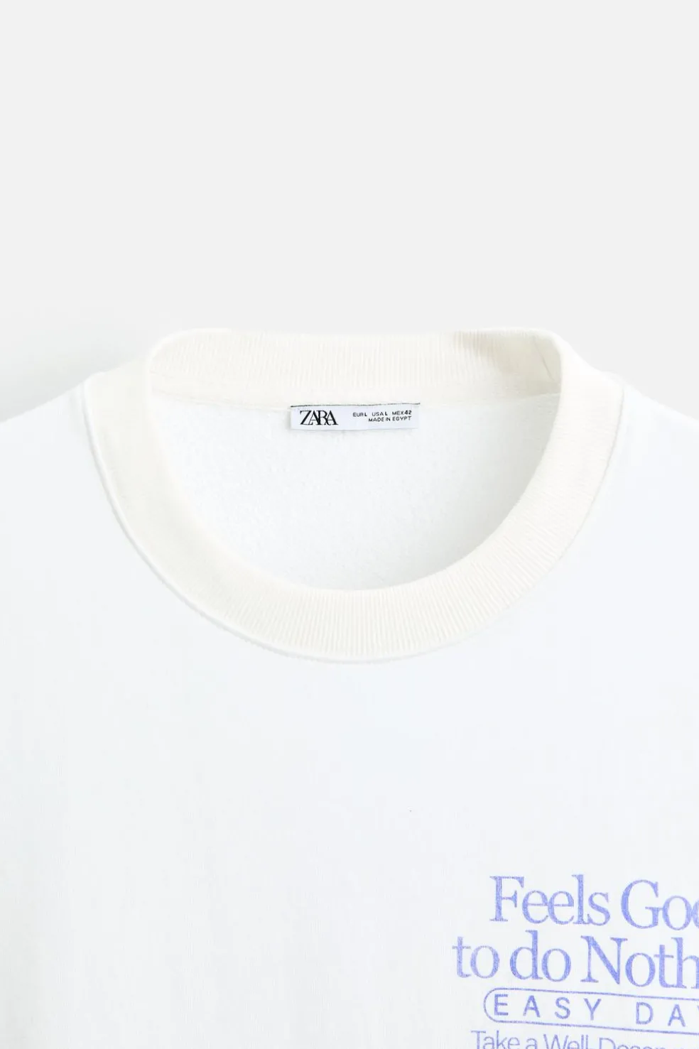 ZARA Sweatshirts^SWEATSHIRT COM ESTAMPADO COMBINADO Branco-marfim