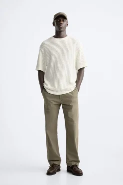 ZARA Sweatshirts|T-Shirts^SWEATSHIRT COM ESTRUTURA E RENDILHADO Cru