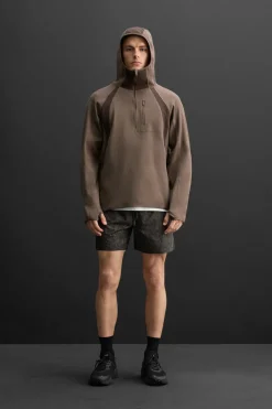 ZARA Sweatshirts^SWEATSHIRT COM ESTRUTURA COLOR BLOCK Castanho