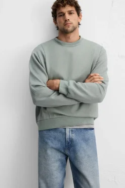ZARA Sweatshirts^SWEATSHIRT COM ESTRUTURA ACOLCHOADA Verde-escuro