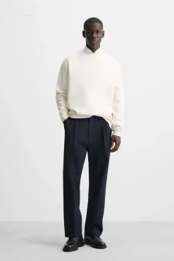 ZARA Sweatshirts^SWEATSHIRT COM ESTRUTURA INTERLOCK Branco-marfim