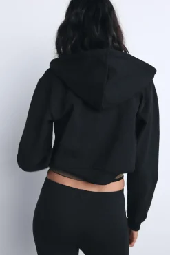ZARA Winter Layersnew|Sweatshirts / Joggers^SWEATSHIRT CROPPED INTERLOCK Preto