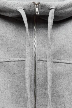 ZARA Winter Layersnew|Sweatshirts / Joggers^SWEATSHIRT CROPPED SOFT COM CAPUZ Cinzento-claro