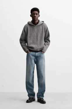 ZARA Camisola / Casacos|Sweatshirts^SWEATSHIRT DE MALHA COM LÃ Cinzento-vigoré