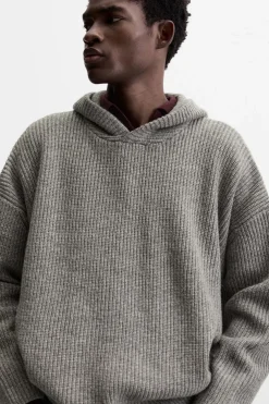 ZARA Camisola / Casacos|Sweatshirts^SWEATSHIRT DE MALHA COM LÃ Cinzento-vigoré