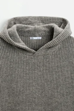 ZARA Camisola / Casacos|Sweatshirts^SWEATSHIRT DE MALHA COM LÃ Cinzento-vigoré