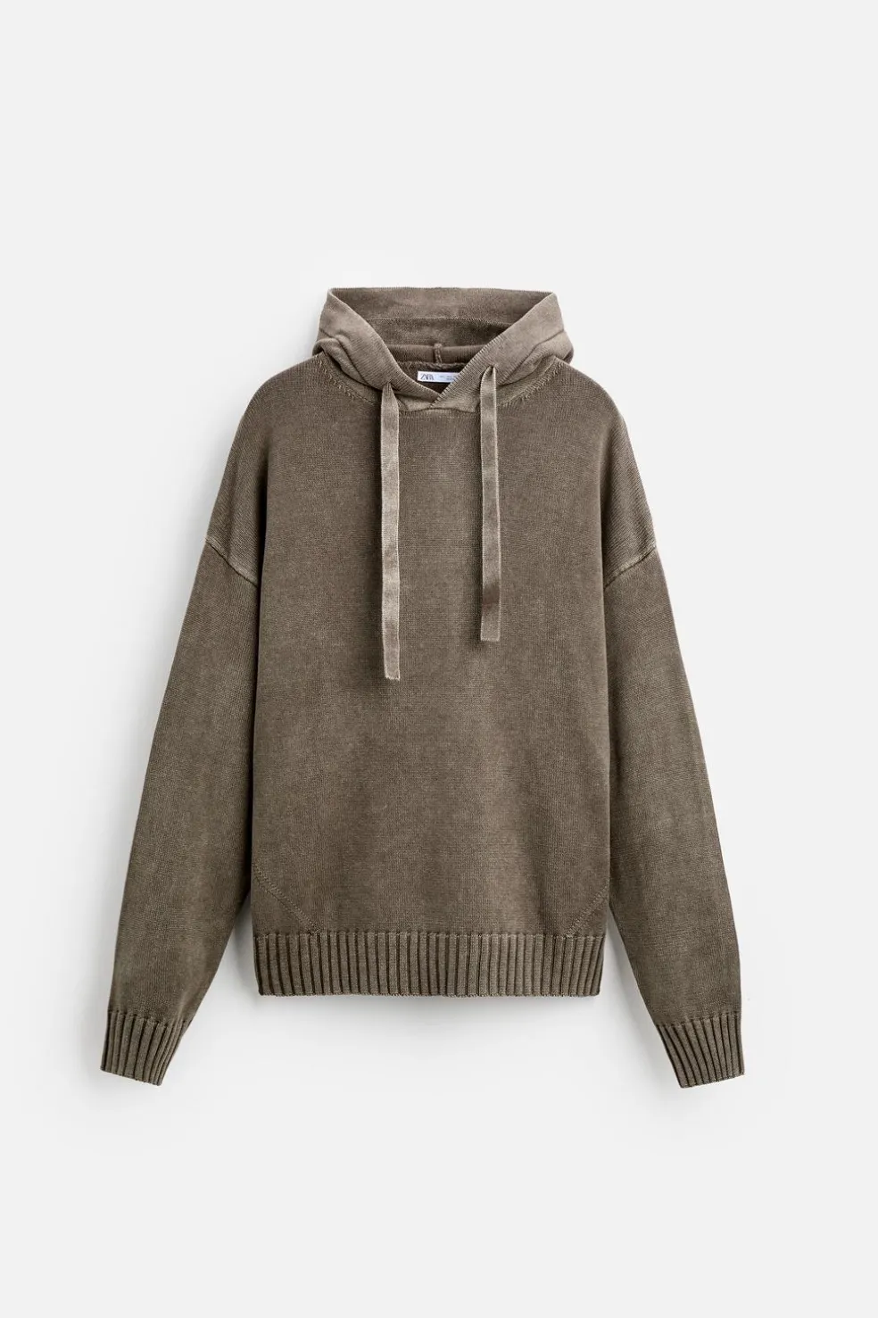 ZARA Camisola / Casacos|Sweatshirts^SWEATSHIRT DE MALHA LAVADA Chocolate