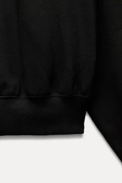 ZARA Winter Layersnew|Sweatshirts / Joggers^SWEATSHIRT EM FELPA BÁSICA Preto