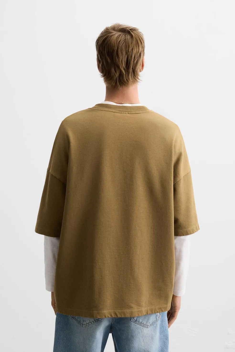ZARA Sweatshirts|T-Shirts^SWEATSHIRT ESTAMPADO COMBINADO Castanho-escuro