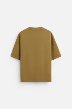 ZARA Sweatshirts|T-Shirts^SWEATSHIRT ESTAMPADO COMBINADO Castanho-escuro