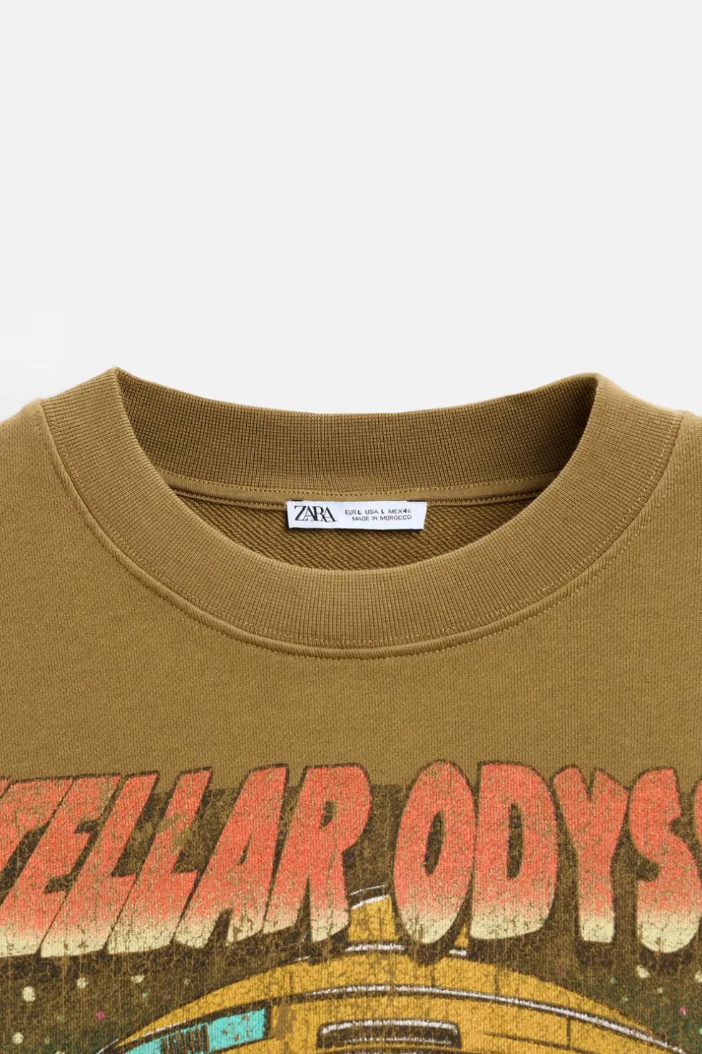 ZARA Sweatshirts|T-Shirts^SWEATSHIRT ESTAMPADO COMBINADO Castanho-escuro