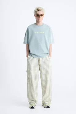 ZARA Sweatshirts|T-Shirts^SWEATSHIRT LAVADA Azul-celeste-lavado