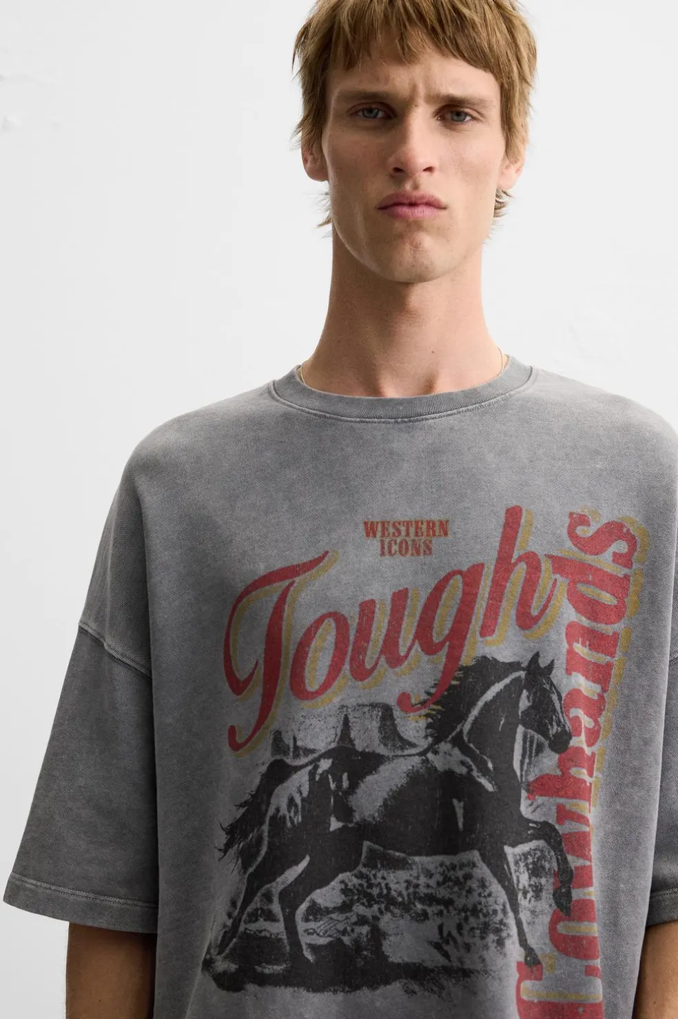 ZARA Sweatshirts|T-Shirts^SWEATSHIRT LAVADA COM ESTAMPADO DE MENSAGEM Cinzento-antracito