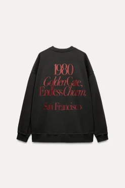 ZARA Winter Layersnew|Sweatshirts / Joggers^SWEATSHIRT LAVADA COM MENSAGEM Cinzento-escuro