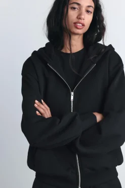 ZARA Winter Layersnew|Sweatshirts / Joggers^SWEATSHIRT OVERSIZE COM FECHO DE CORRER Preto