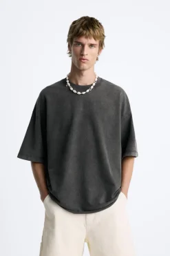 ZARA Sweatshirts|T-Shirts^SWEATSHIRT OVERSIZE COM LAVAGEM Preto