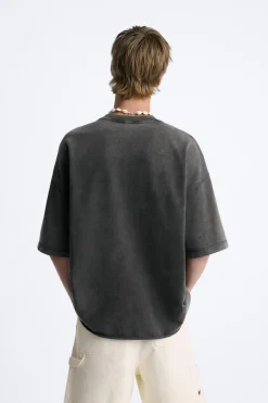 ZARA Sweatshirts|T-Shirts^SWEATSHIRT OVERSIZE COM LAVAGEM Preto
