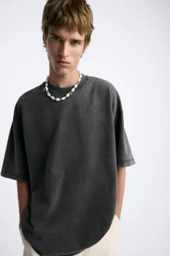 ZARA Sweatshirts|T-Shirts^SWEATSHIRT OVERSIZE COM LAVAGEM Preto