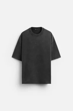 ZARA Sweatshirts|T-Shirts^SWEATSHIRT OVERSIZE COM LAVAGEM Preto