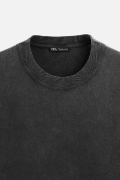 ZARA Sweatshirts|T-Shirts^SWEATSHIRT OVERSIZE COM LAVAGEM Preto