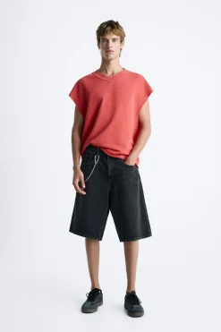 ZARA Sweatshirts|T-Shirts^SWEATSHIRT TANK LAVADO Vermelho