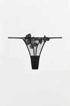 ZARA Saias / Calções|Lingerie^TANGA PLUMETI RENDA Preto