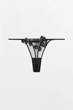 ZARA Saias / Calções|Lingerie^TANGA PLUMETI RENDA Preto