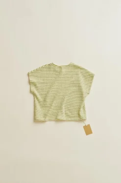 TIMELESZ - T-SHIRT ÀS RISCAS COM TECIDO-ZARA Outlet