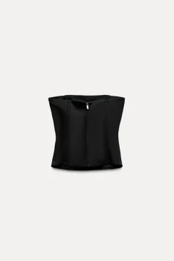 ZARA Tops / Bodies^TOP ACETINADO INSPIRAÇÃO CORSETRY COM JOIAS Preto