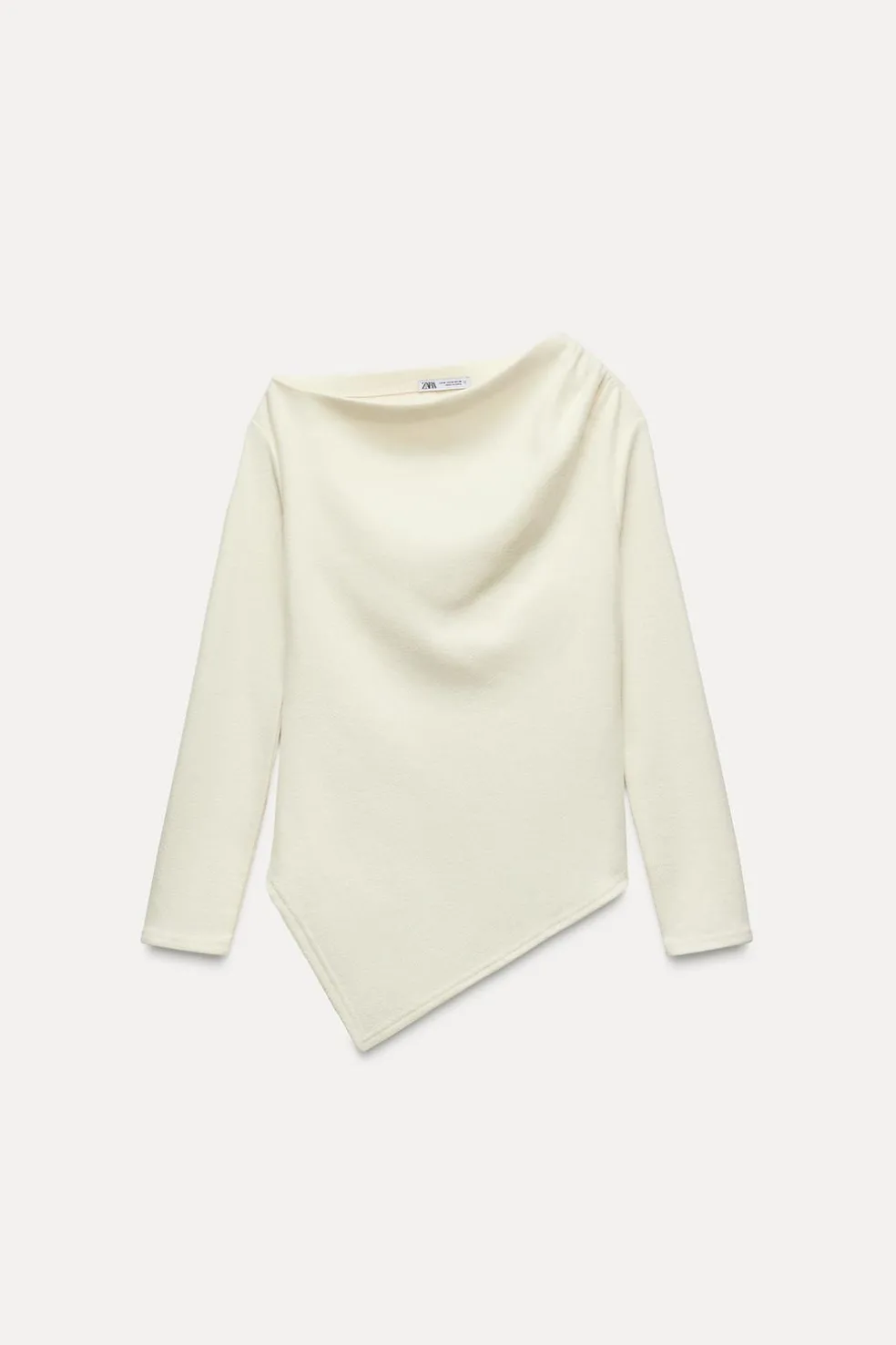 ZARA Winter Layersnew^TOP ASSIMÉTRICO SUAVE Cru