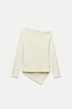 ZARA Winter Layersnew^TOP ASSIMÉTRICO SUAVE Cru