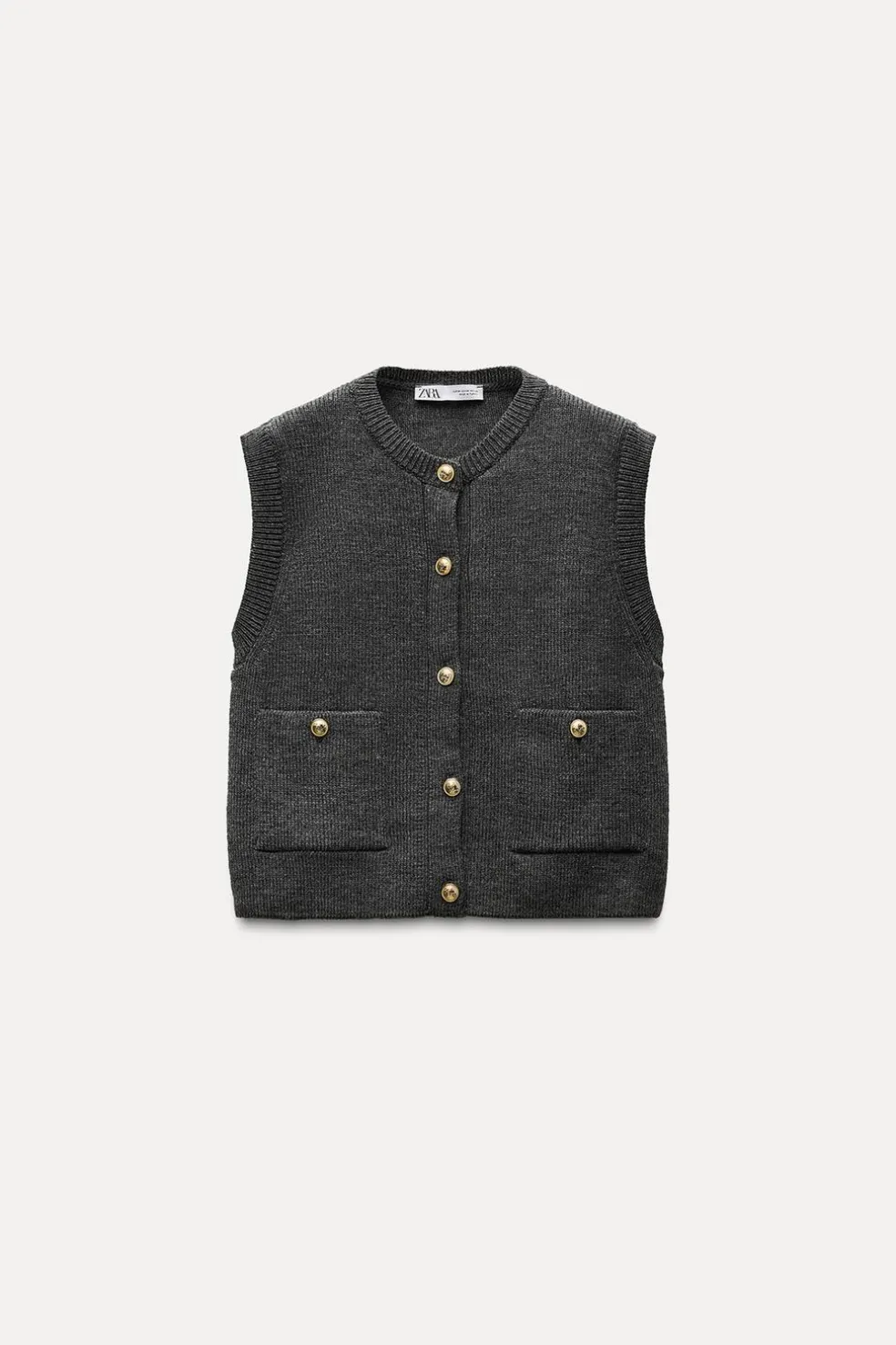 ZARA Cardigan / Camisolas|Malha^TOP COLETE DE MALHA LISA Cinzento