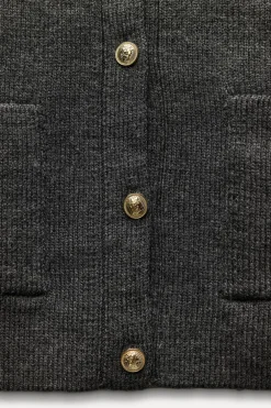 ZARA Cardigan / Camisolas|Malha^TOP COLETE DE MALHA LISA Cinzento