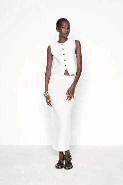 ZARA Tops / Bodies^TOP COLETE DE MALHA STRETCH Branco