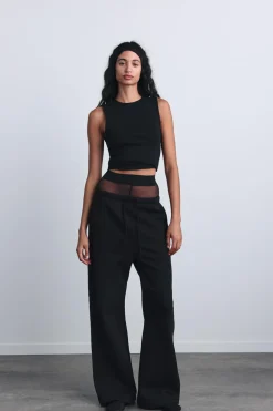 ZARA Winter Layersnew|Sweatshirts / Joggers^TOP COM NERVURAS E ABERTURA NAS COSTAS Preto
