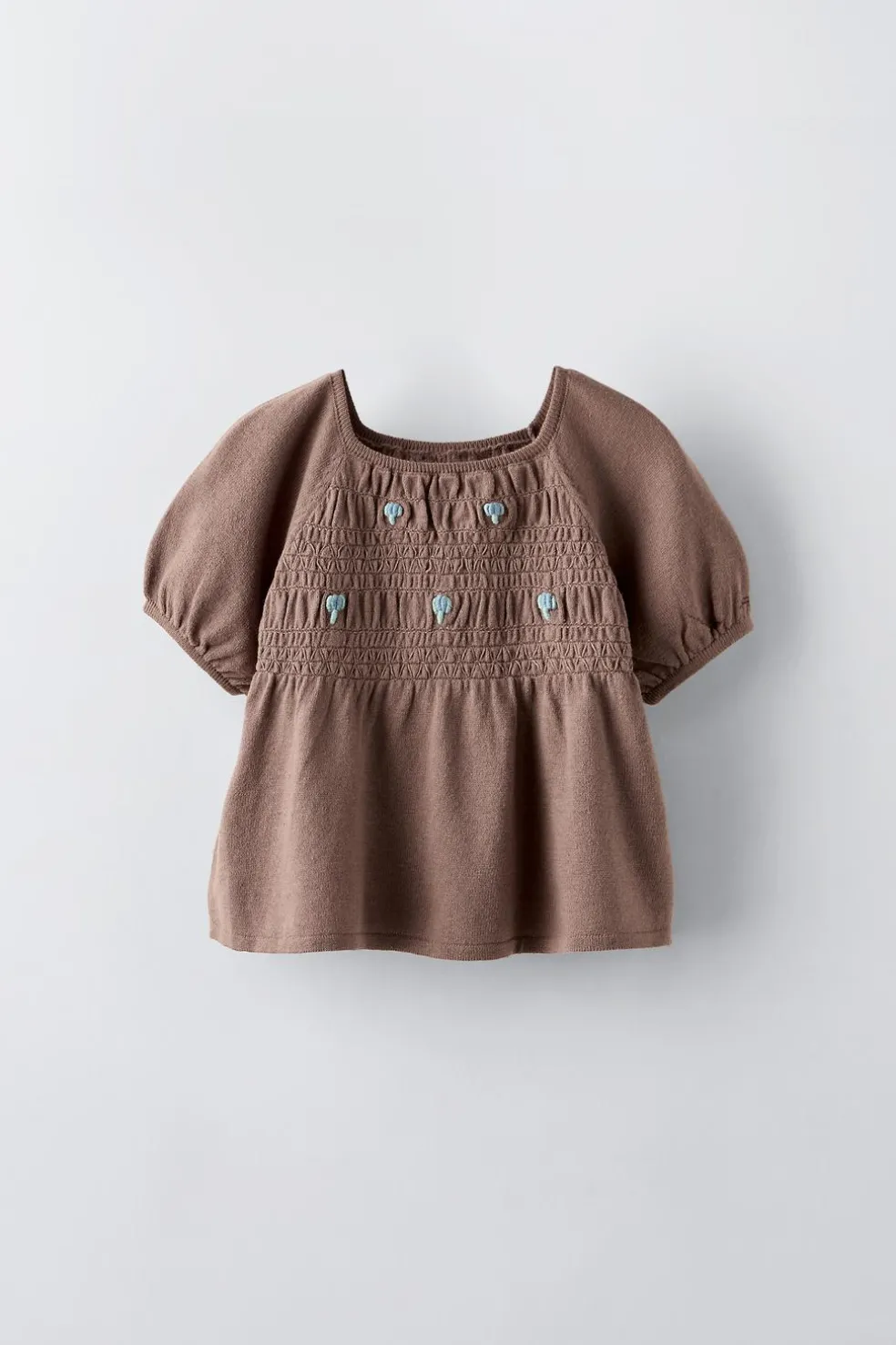 TOP DE MALHA COM BORDADOS E FAVOS DE MEL-ZARA Store