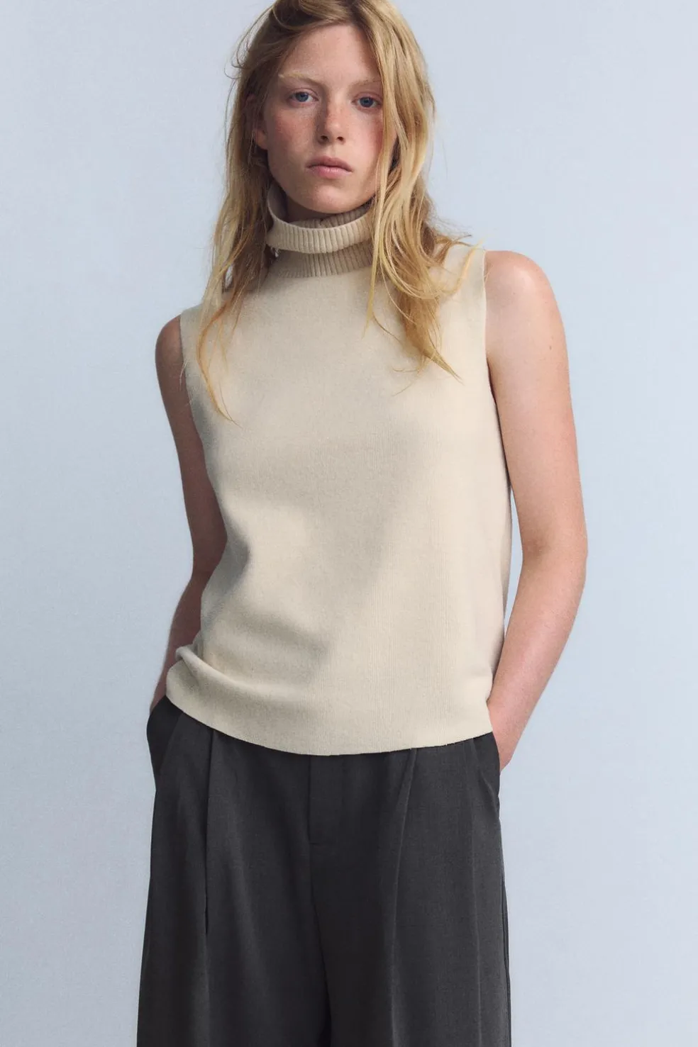 ZARA Winter Layersnew^TOP SOFT GOLA ALTA Cru