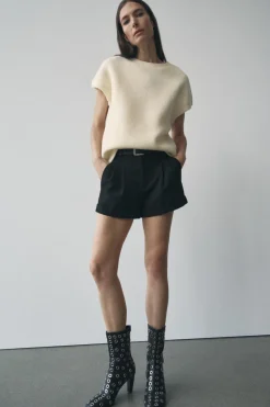ZARA Winter Layersnew^TOP SUAVE Branco-marfim